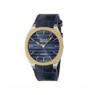 Gucci 25H 40 mm Gold and Stainless Automatic Watch with Blue Dial