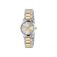 Gucci G-Timeless Iconic Yellow Feline Watch with Yellow Bees, Stars, and Heart and Stainless Steel and Yellow Bracelet