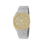 Gucci 25H Interlocking G Watch with Yellow Dial