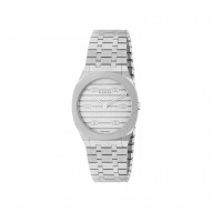 Gucci 25H Interlocking G  Watch with Silver Sun-brushed Dial