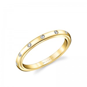 Sylvie Iconelle Flush Set Wedding Ring - Sedona