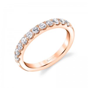 Sylvie Classic Wedding Band With Shared Prongs