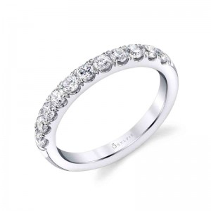 Sylvie Classic Wedding Band With Shared Prongs