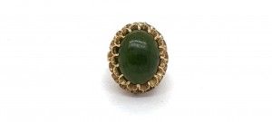 Estate 14KYG Jade Ring