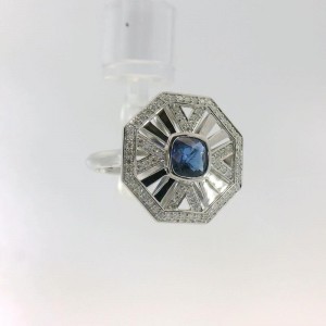 Art Deco Inspired Sapphire Ring