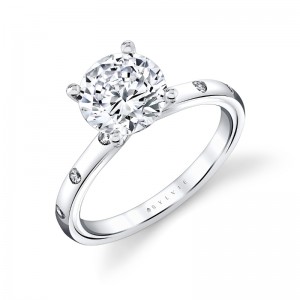 Sylvie Iconelle Flush Set Round Engagement Ring - Sedona