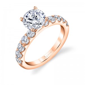 Sylvie Round Cut Classic Engagement Ring - Octavie
