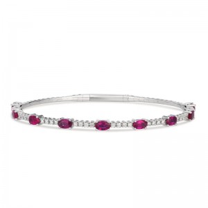 Le Vian&reg; Bangle featuring 2 5/8 cts. Passion Ruby&reg; , 3/8 cts. Vanilla Diamonds&reg; set in 14K Vanilla Gold&reg;