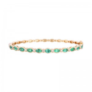 Le Vian&reg; Bangle featuring 2 cts. Costa Smeralda Emeralds&trade; , 3/8 cts. Vanilla Diamonds&reg; set in 14K Honey Gold&trade;