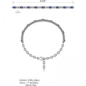 Le Vian&reg; Adjustable Bracelet featuring 1 3/4 cts. Blueberry Sapphire&trade; , 3/4 cts. Nude Diamonds&trade; set in 14K Vanilla Gold&reg;