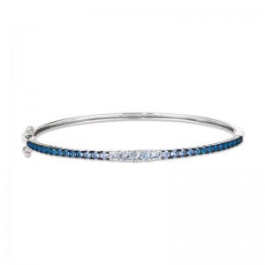 Le Vian Ombre&reg; Bangle featuring 1 cts. Denim Ombré&reg; Sapphire, 1/2 cts. Vanilla Sapphire&trade; , set in 14K Vanilla Gold&reg;