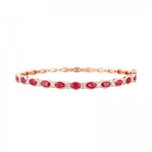 Le Vian&reg; Bangle featuring 3 cts. Passion Ruby&reg; , 3/8 cts. Vanilla Diamonds&reg; set in 14K Strawberry Gold&reg;