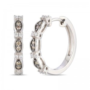 Le Vian Couture&reg; Earrings featuring 1/8 cts. Chocolate Diamonds&reg; , 1/10 cts. Vanilla Diamonds&reg; set in P95