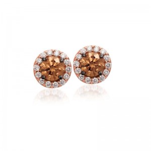 Le Vian Chocolatier&reg; Earrings featuring 3/8 cts. Chocolate Diamonds&reg; , 1/6 cts. Vanilla Diamonds&reg; set in 14K Strawberry Gold&reg;