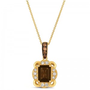 Le Vian&reg; Pendant featuring 1 1/6 cts. Chocolate Quartz&reg; , 1/10 cts. Chocolate Diamonds&reg; , 1/5 cts. Nude Diamonds&trade; set in 14K Honey Gold&trade;