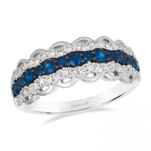Le Vian&reg; Ring featuring 1/2 cts. Blueberry Sapphire&trade; , 3/8 cts. Vanilla Diamonds&reg; set in 14K Vanilla Gold&reg;