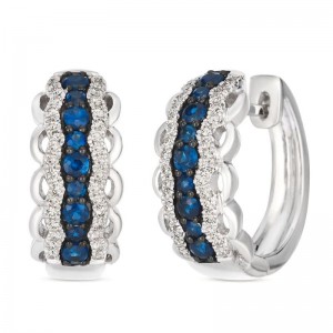 Le Vian&reg; Earrings featuring 1/2 cts. Blueberry Sapphire&trade; , 1/4 cts. Vanilla Diamonds&reg; set in 14K Vanilla Gold&reg;