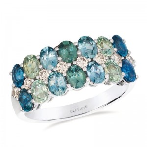 Le Vian&reg; Ring featuring 2 1/2 cts. Montana Sapphire Ombré&trade; , 1/4 cts. Nude Diamonds&trade; set in 14K Vanilla Gold&reg;