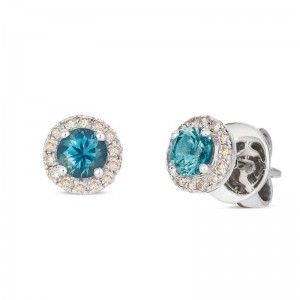 Le Vian&reg; Earrings featuring 1/2 cts. Montana Sapphire Ombré&trade; , 1/8 cts. Nude Diamonds&trade; set in 14K Vanilla Gold&reg;