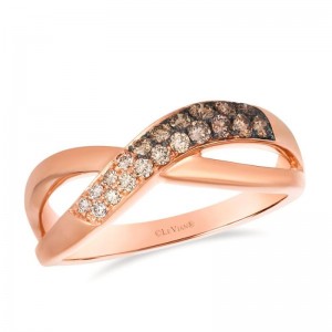 Le Vian Ombre&reg; Ring featuring 1/5 cts. Chocolate Ombré&reg; Diamonds , 1/10 cts. Nude Diamonds&trade; set in 14K Strawberry Gold&reg;