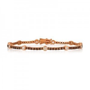 LeVian 14K Strawberry Gold® Bracelet with Vanilla and Chocolate Diamonds®