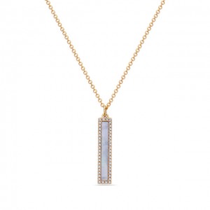 Mother-of-Pearl and Diamond Bar Pendant