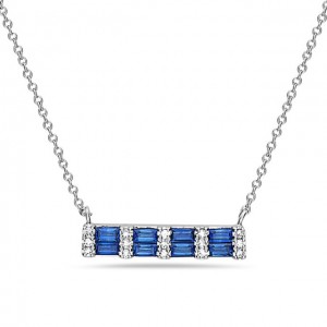 Sapphire and Diamond Bar Pendant