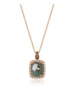 LeVian Peacock Aquaprase Pendant in Strawberry Gold