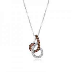 LeVian 14K Vanilla Gold® Pendant with Chocolate Diamonds® 1/3 cttw and Vanilla Diamonds® 1/4 cttw
