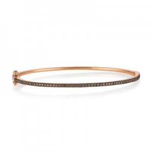 LeVian 14K Strawberry Gold® Bangle with Chocolate Diamonds® 1/2 cttw