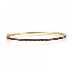 LeVian 14K Honey Gold Bangle with Chocolate Diamonds® 1/2 cttw