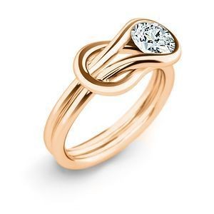 Everlon Diamond Knot Ring In 14k Rose Gold Kranich S Inc