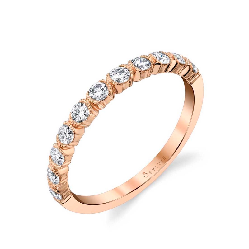 Sylvie Unique Bezel Set Stackable Band - Margot