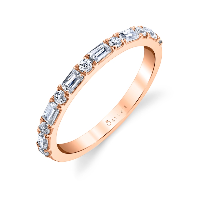 Sylvie Stackable Baguette Wedding Band