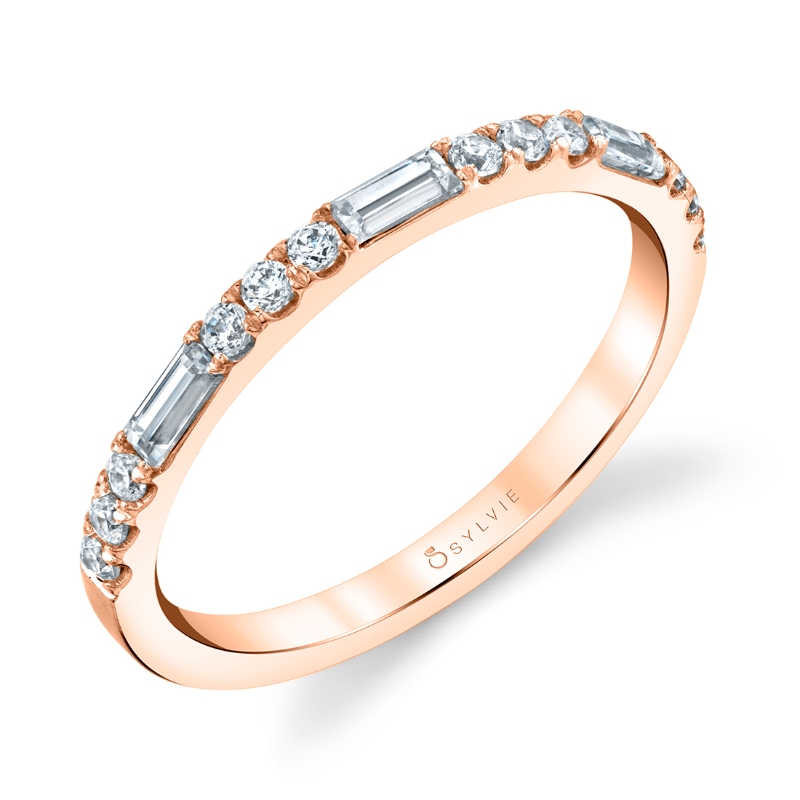 Sylvie Vintage Baguette Wedding Band