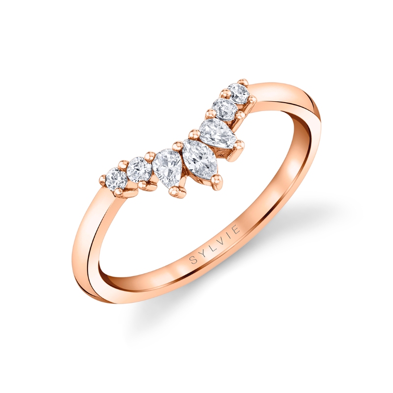 Sylvie Curved Diamond Wedding Band