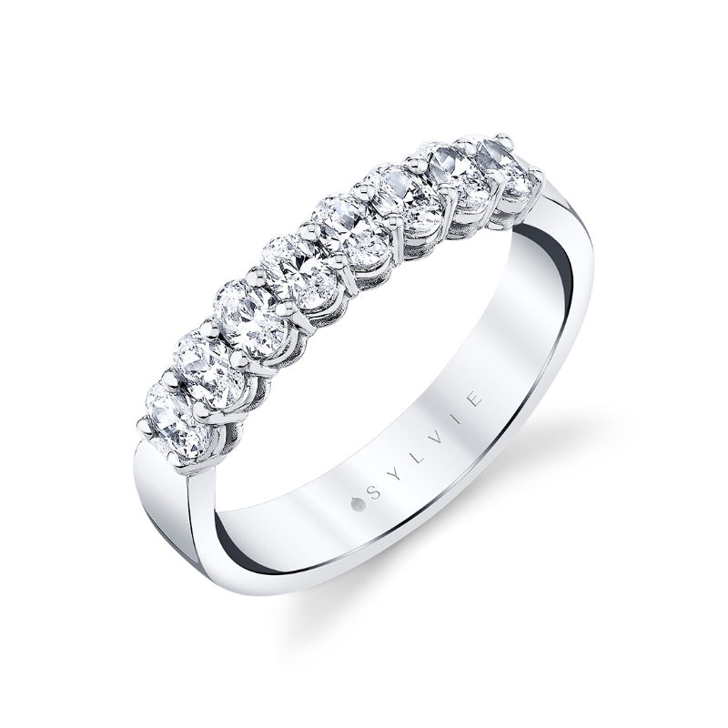 Sylvie Oval Shaped Wedding Ring - 0.75 CT