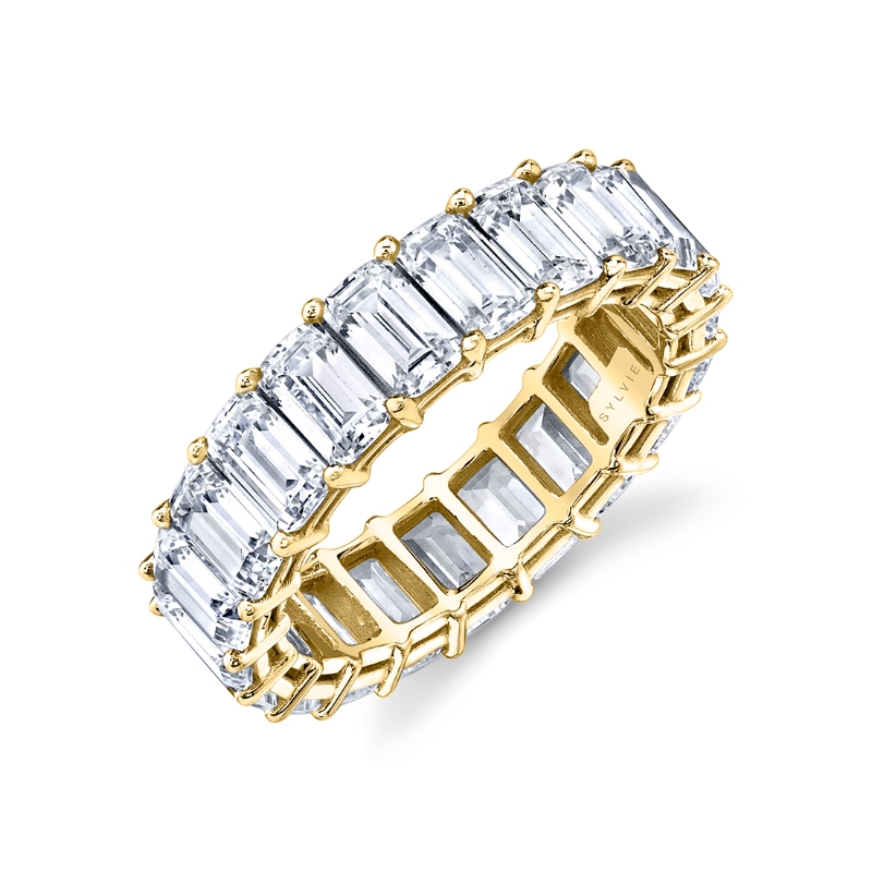 Sylvie Emerald Cut Diamond Eternity Band
