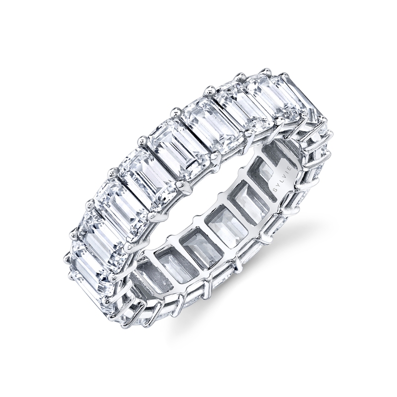 Sylvie Emerald Cut Diamond Eternity Band
