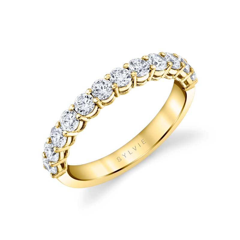 Sylvie Round Shaped Wedding Ring- 0.85 CT