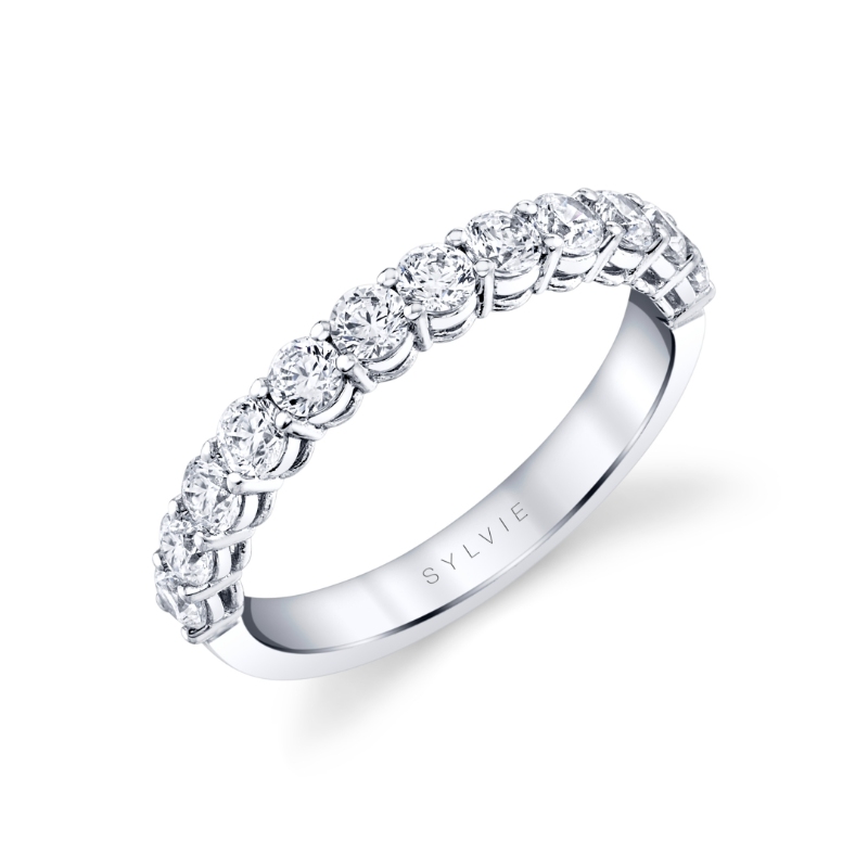 Sylvie Round Shaped Wedding Ring- 0.85 CT