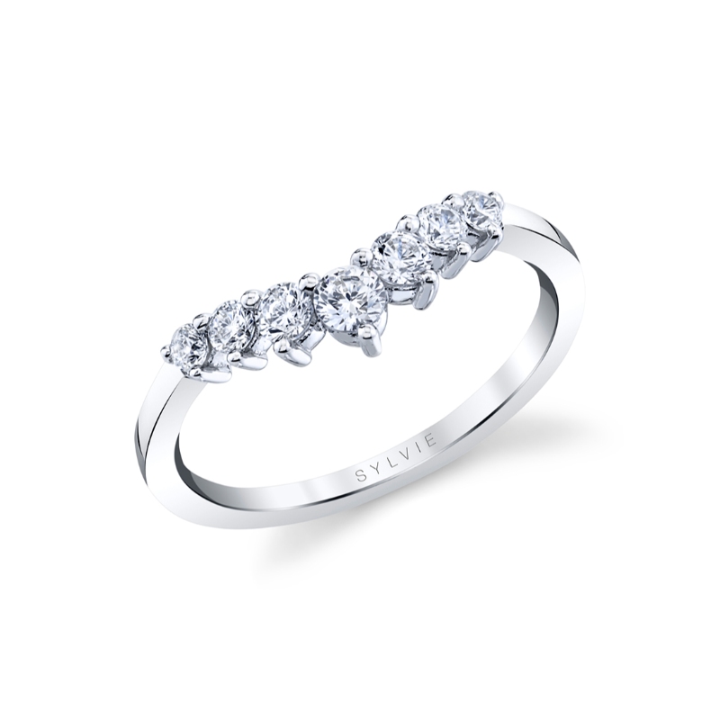 Sylvie Curved Diamond Wedding Ring