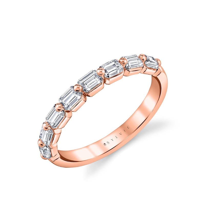 Sylvie Shared Prong Baguette Wedding Ring