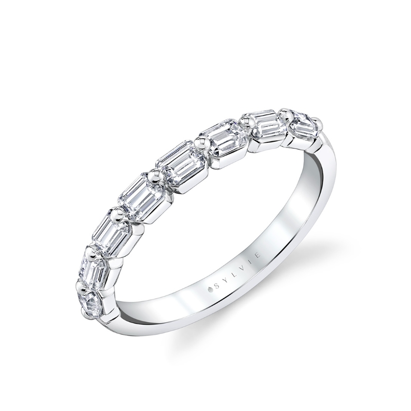 Sylvie Shared Prong Baguette Wedding Ring