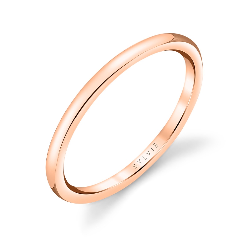Sylvie High Polish Wedding Band - Amelia