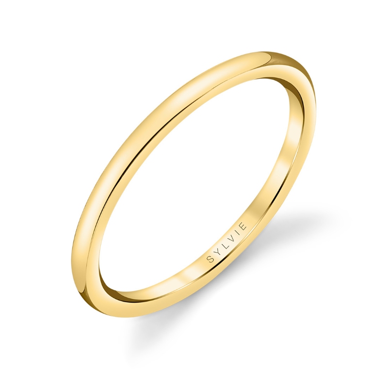 Sylvie High Polish Wedding Band - Amelia