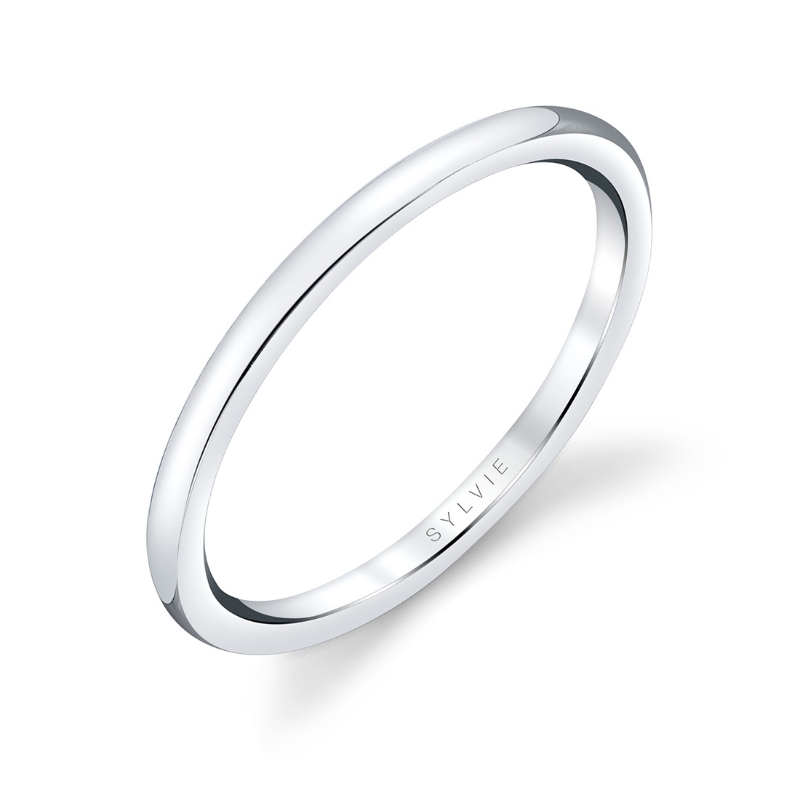 Sylvie High Polish Wedding Band - Amelia