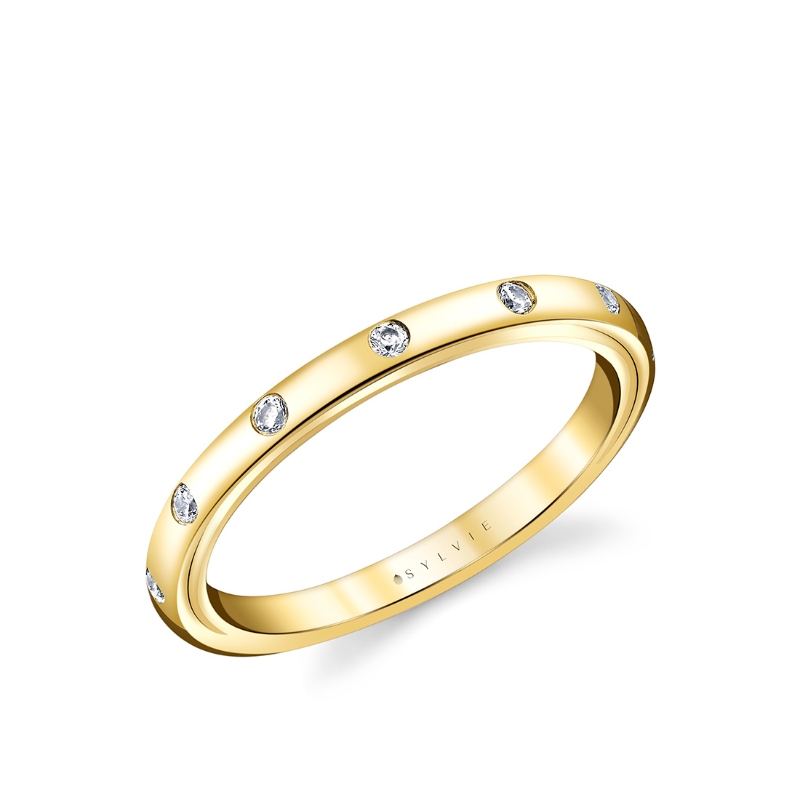 Sylvie Iconelle Flush Set Wedding Ring - Sedona