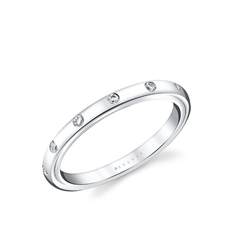 Sylvie Iconelle Flush Set Wedding Ring - Sedona