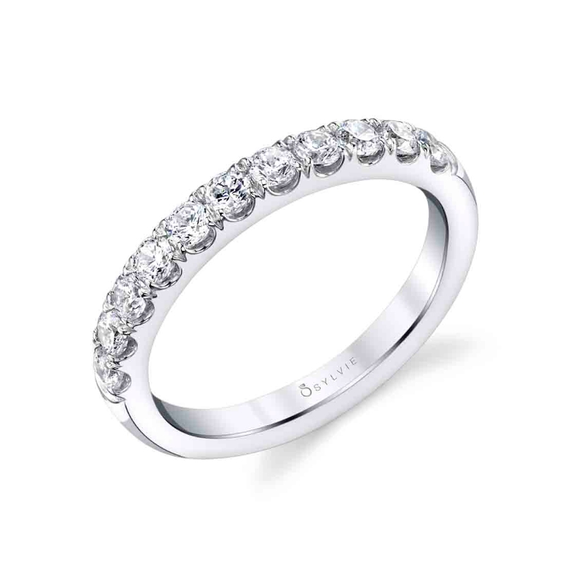 Sylvie Classic Wedding Band With Shared Prongs